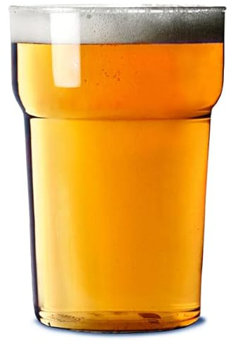 Elite Polycarbonate Nonic Pint Tumblers CE 20oz / 568ml - Pack of 100 | Plastic Beer Glasses, Plastic Pint Glasses, Virtually Unbreakable Polycarbonate Plastic