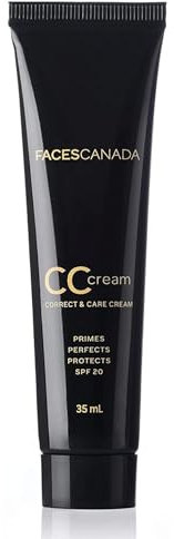 FACESCANADA CC Cream | Primes, Perfects & Protects with SPF 20 | Lightweight Color Correcting Cream for Natural Coverage | Evens Tone, Conceals & Hydrates Skin | 1.18 Fl Oz (35ml)