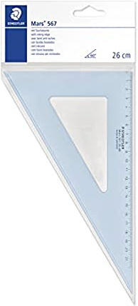 STAEDTLER 567 26-60 Zeichendreieck (22cm, 60/30) | Transparentes Dreieckslineal, glasklar mit Tuschekante – Art.-Nr. 567 26-6