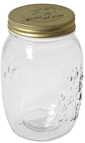 Rayher Bocal en verre avec couvercle 1000ml, ø10,5cm, 17cm transparent, 68037000