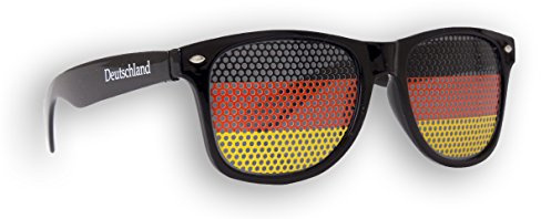 Promo Trade Fanbrille Deutschland - Schwarz – Sonnenbrille – Brille Germany – Schwarz Rot Gold - Fan Artikel