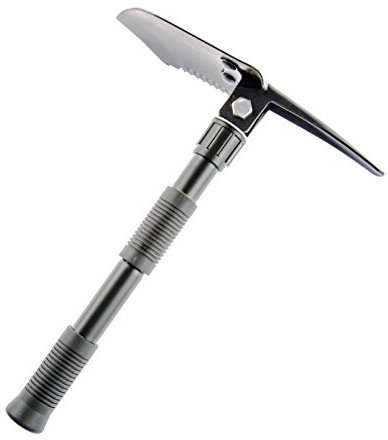 SE 16 3-in-1 Mini Folding Shovel with Pick and Saw - Compact, Heat-Treated Carbon Steel Tool with Carrying Case