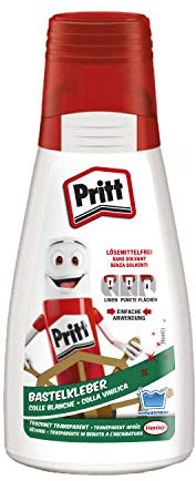 Pritt Adesivo artigianale, asciugante trasparente per la casa, scuola o l’ufficio, mascherina bianca bambini, 1 flacone da 100 g