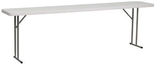 Flash Furniture 8' Plastic Folding Training and Event Table, Rectangular Folding Training Table with 330-lb. Static Weight Capacity, White