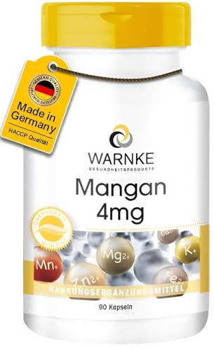 Manganèse 4 mg - Végétarien - Gluconate de maganèse | Warnke Vitalstoffe - Qualité des pharmacies allemandes