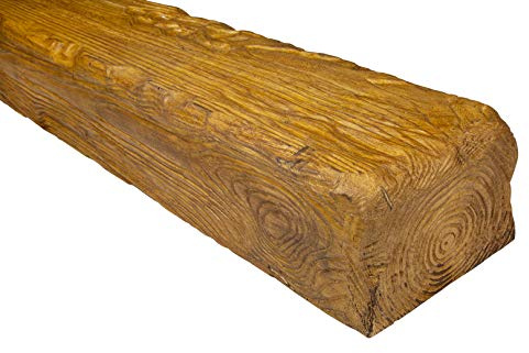 DECO WOOD Deckenbalken EQ005 aus Polyurethane, 2m Länge, PU Balken Holzoptik (hellbraun - 19x13cm) Innendekor Dekobalken Rohrabdeckung
