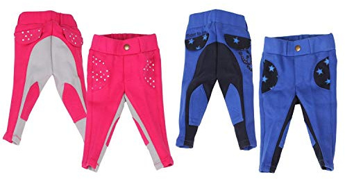 netproshop Niedliche Baumwoll Reithose für Baby Kleinkinder Gr. 56-104, Kindergroesse:104, Farbe:Pink/Grau