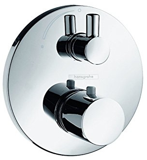 Hansgrohe 15701000, Set esterno per miscelatore monocomando vasca/doccia Ecostat S, da incasso, incl. Termostato, con valvola di non ritorno, cromato