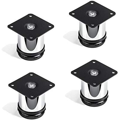 SOTECH 4er-Set Möbelfuß Jim Schrankfuß Chrom Ø 50 mm Höhe: 60 mm