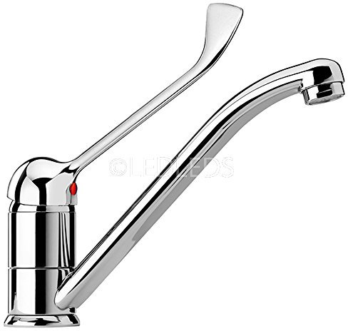 RUBINETTO MISCELATORE LAVABO COMANDO A GOMITO LEVA LUNGA CLINICA RISTORANTE