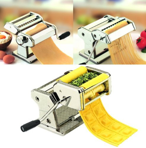 Globatek Heavy Duty Stainless Steel Lasagne Pasta Making Machine With 3 Settings