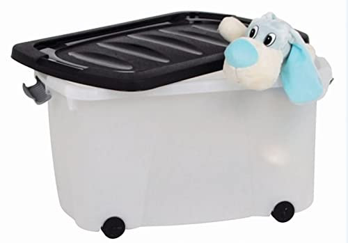 Spetebo Rollenbox mit Klappdeckel - Ideal zum verstauen mit Spielzeug oder Bettzeug