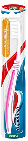 AQUAFRESH - Brosse à Dents Souple Flex Protect - Elimine la Plaque - Douce Pour les Gencives - Manche Flexible & Ergonomique - Coloris Aléatoire