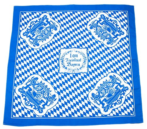 Bavariashop Tischdecke 1 qm Bayern, 1 x 1 Meter, Rauten, Weiß Blau, 100% Baumwolle, Picknick, Bayerische Dekoration