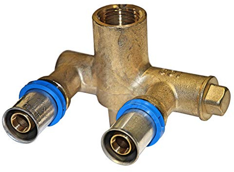 EasyPRESS Pressfitting Doppel-Wandscheibe U-Form DVGW für Mehrschichtverbundrohr u. PE-RT (Pressprofil: TH - Kontur) Doppel-Wandscheibe U-Form in (16 x 1/2 x 16)