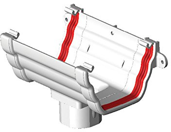 Ogee Gutter Running Outlet (white)