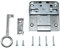 SN-TEC Aufschraubschloss/Möbelschloss/Schrankschloss, Dornmaß: 40mm, (Gesamttiefe 59mm), rechts/links/LAD verwendbar incl. Schließblech incl. Montagematerial
