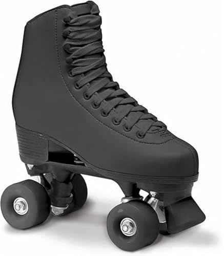 Roces RC1 Classic Roller Patins à Roulettes, Pour Femmes et Homme, Quad Skates Adulte, Noir, 41