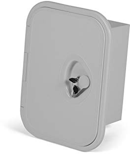 wellenshop Ablagefach MID LINE 278 x 378 mm mit Klappe u. Schloss Weiß Staufach Handschuhfach Seitenfach Stauraum Konsole Aufbewahrungsbox Seitenablage Mittelkonsole Ablage Boot