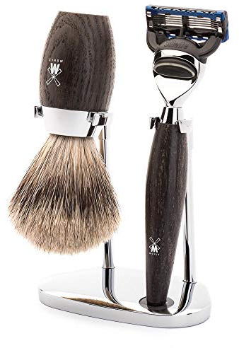 MÜHLE Rasierset - Kosmo Serie - Feines Dachshaar - kompatibel mit Gillette-Klingen - Mooreiche