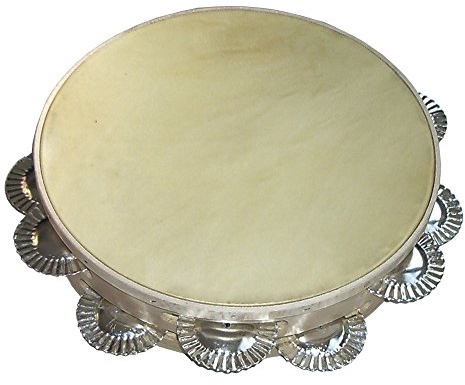Tamburin Ø25 cm, doppelt, Rassel aus Blech.
