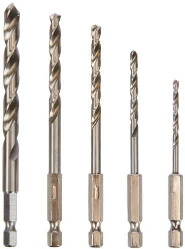 Krino 01068700 Hss-G Set Punte Rettificate con Attacco Esagonale 1/4 per Acciaio-5 Pezzi