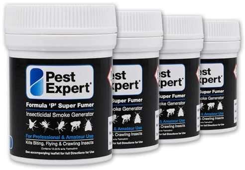 Pest Expert Cluster Fly Killer Super Fumer Fly Killer Smoke Bomb - Max Strength, Fast Acting (4 x 11g)
