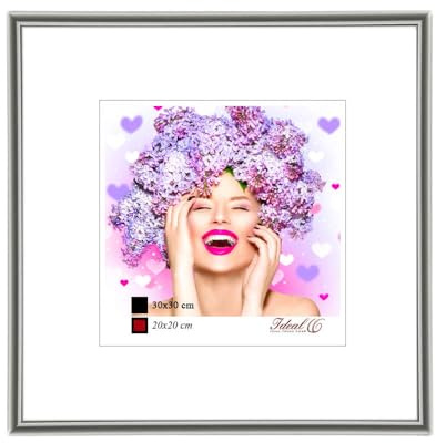 Photo Style Kunststoff Bilderrahmen quadratisch Foto Rahmen Picture Frame Collage: Farbe: Silber | Format: 30x30