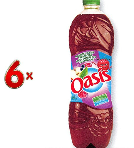 Oasis Pomme Cassis Framboise 6 botellas de 2 l (limonada con sabor a manzanas, grosellas negras y frambuesas)