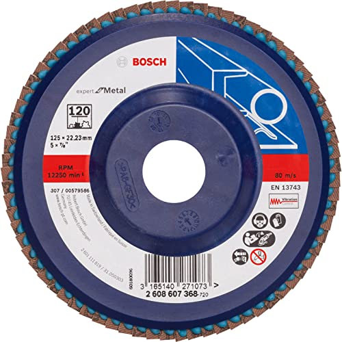 Bosch 2 608 607 368 - Disco lamellare con grana 120, 125 mm, diametro foro 22,23 mm, confezione da 1