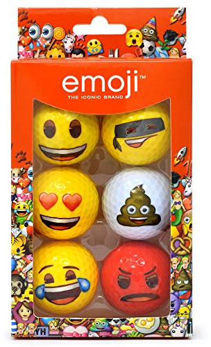 Emoji Unisex officiella nyhet roliga golfbollar (6 Pack)