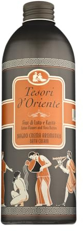 Tesori d'Oriente: Fior Di Loto e Karité (Lotus Flower and Shea Butter) Bath Cream - 16.9 Fluid Ounces (500ml) Bottle [ Italian Import ]