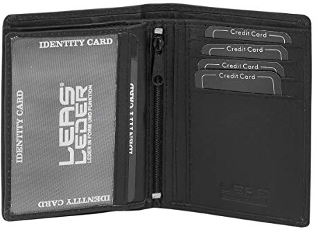 LEAS Ausweis- und Kreditkartenhülle Echt-Leder, schwarz Card-Collection