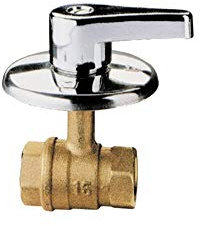 Valvola A Sfera Ad Incasso A Passaggio Totale, Attacchi Filettati Femmina/Femmina. Corpo E Maniglia In Ottone, Rosone In Acciaio Inox.