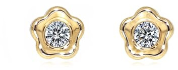 Damen & Kinder Daisy Ohrstecker - Gelbgold 9 Karat (375)
