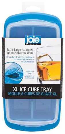 Joie Extra Large Ice Cube Tray, Covered and Stack-able, No-Spill Removable Lid, Pop Up Door for Easy Refills, Keeps Ice Fresh, Durable and Dishwasher Safe, Assorted Colors, One Size