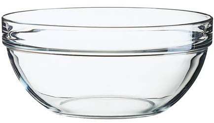 Arcoroc Stapelschale, transparent, H 10,5 cm, Ø 23 cm, 1 Stk. - Glasschale Salatschale Salatschüssel