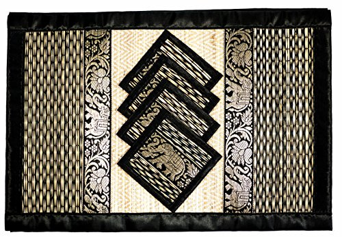 CCcollections Handgewebte Weiden-Platzsets & Untersetzer – Hitzebeständiges, leicht zu reinigendes Tischset – Abwischbare Platzsets mit langlebiger thailändischer Handwerkskunst für den Alltag