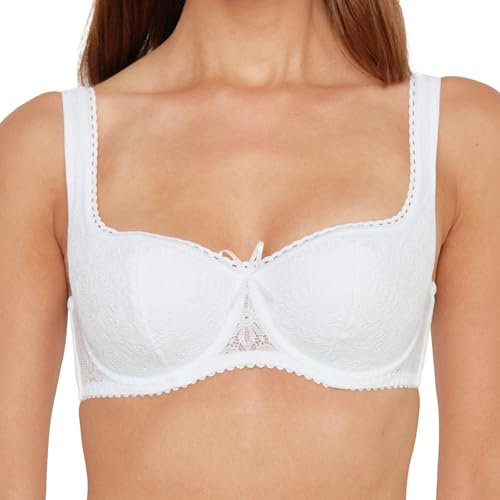 Susa Reggiseno da Donna (Push-up) 7592, Semi-Velato, Bianco, 4A