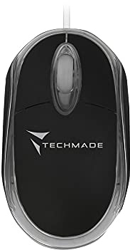 TECHMADE - Mini ratón óptico USB 800 dpi Negro