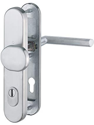 Hoppe 3665041 Schutzbeschlag Stockholm ES1 E86G/3332ZA/3310/1140Z, Pz 92, TS 67-72 mit Ziehschutz, Stift 10mm, Edelstahl