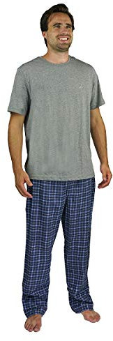 Nautica Men's Pajama Set with T-Shirt and Plaid Pant