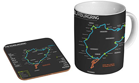 mugmart Keramik Kaffeetasse + Holz-Untersetzer Geschenkset, 325 ml, Zylindrisch, Modern, Weiß, Wiederverwendbar, Hochzeit, Geburtstag, Weihnachten, Mikrowellengeeignet, Keramik, Kaffee, Becher