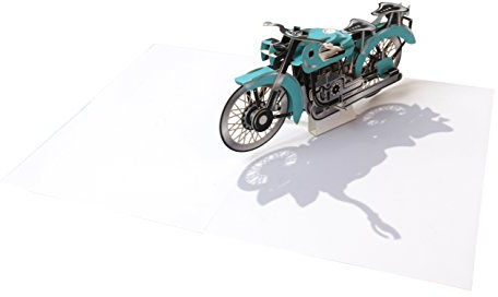 UWP LUXE Geburtstag Pop UP 3D Laser Karte Grußkarte Motorrad Bike 17x12cm