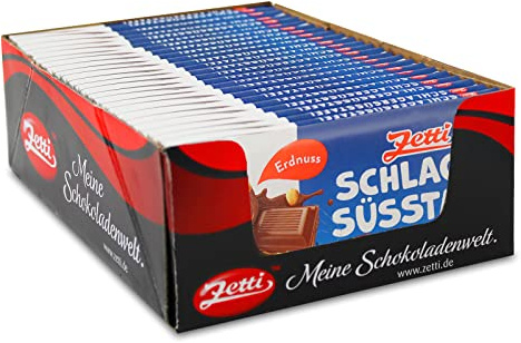 Zetti Schlagersüsstafel Schokolade, Milchschokolade, 24 x 100 g | 24er Sparpack, Vollmilchschokolade