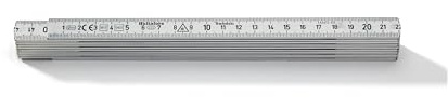Metro plegable de aluminio de 2 m con división en centímetros I Hultafors I Made in EU I Regla plegable métrico de metal I Metro plegable de aluminio de 2 metros I 150003