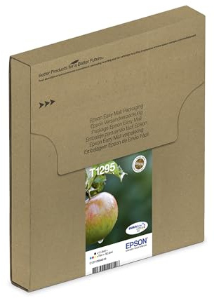Epson T1295 Apple Genuine Multipack, Eco-Friendly Packaging, 4-colours DURABrite Ultra Ink Cartridges,Cyan