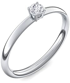 Verlobungsringe Silber Ringe von AMOONIC mit Zirkonia Stein Luxusetui | Silberring Damen 925 wie Diamant Verlobungsring Diamantring Heiratsantrag Damenring wie Weißgold AM161SS925ZIFA-2