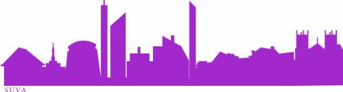 INDIGOS UG - Wandtattoo Wohnzimmer - Wandaufkleber SUVA (Fidschi) 80x20 cm - Flieder e629 Skyline Stadt - Aufkleber Kinderzimmer Schlafzimmer Küche Badezimmer Büro Dekoration