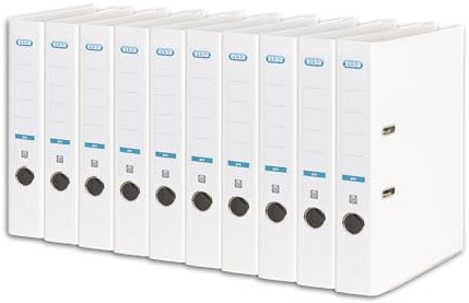 Elba Ordner A4, Smart Pro, 5 cm schmal, Kunststoff außen, weiss, 10 Stück